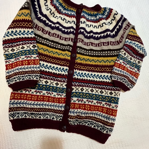 Colorful Fair Isle Patterned Knitted Sweater %100 wool - Picture 2 of 10